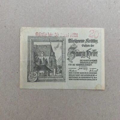 Small Austria Heller Banknote Post WW1, WWI era Austrian Currency Paper Money - Image 1 of 4