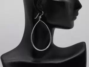 IPPOLITA - Natural Diamond Classico Sterling Silver Open Teardrop Earrings Hoop - Picture 1 of 11