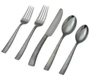 Hampton Forge Essenstahl Paris Titan 20-Piece Flatware Set, Hammered Gunmetal - Picture 1 of 1