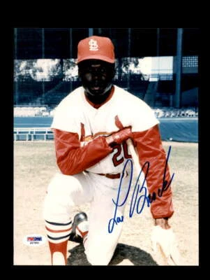 Lou Brock PSA DNA Signed 8x10 Photo Cardinals Autograph - Image 1 of 2