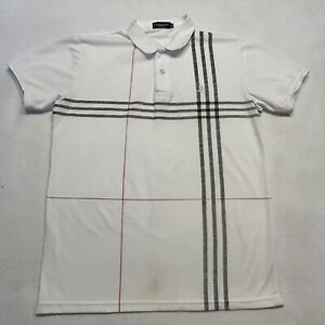 Burberry Golf Polo Shirt Mens Polyester White Size XL Casual