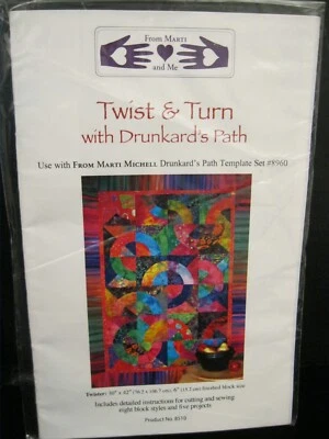 FROM MARTI AND ME TWIST & TURN WITH DRUNKARD'S PATH TWISTER QUILT PATTERN  #8510 - Image 1 of 2