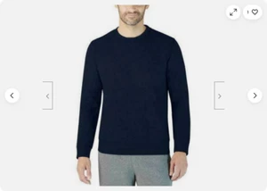 Eddie Bauer Men's Fleece Lined Crew Neck Sweatshirt Pullover (Navy, MEDIUM) NWOT - Picture 1 of 2