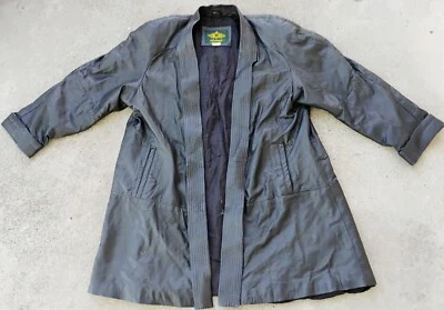 Avanti Womens Black Leather Open Waterfall Cascade Trench Jacket Size M - Image 1 of 4