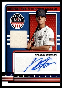 2023 Panini Estrellas y Rayas MATERIAL DE CHAMPTION MATTHEW AUTOMÁTICO NTDP-MC - Imagen 1 de 2