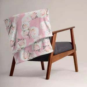 Throw Blanket - Pink Roses - Picture 1 of 1