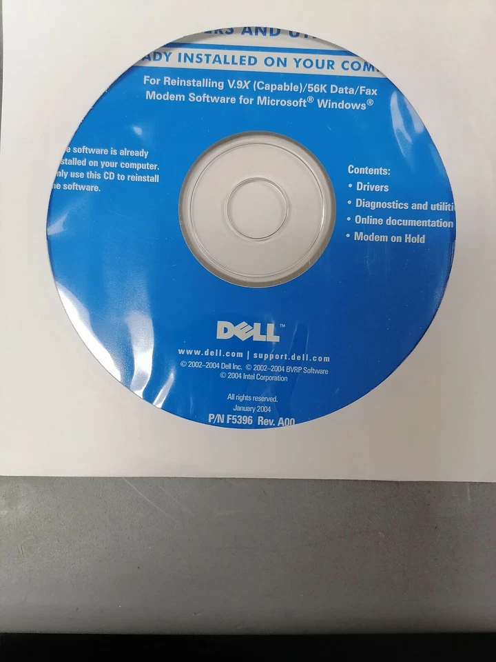 Dell Drivers & Utilities Modem Software F5396 - Image 1 of 1