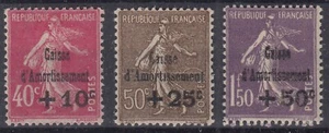 FRANCE CAISSE D'AMORTISSEMENT SERIE N° 266/268 NEUFS * GOMME AVEC CHARNIERE - Picture 1 of 2