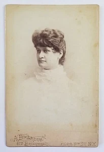Cabinet Card Photograph Woman Beautiful Hair Style Bogardus New York City - Picture 1 of 10