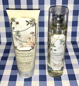 SNOWFLAKES & CASHMERE Bath & Body Works 2PC GIFT SET (Body Cream & Mist) - Picture 1 of 4