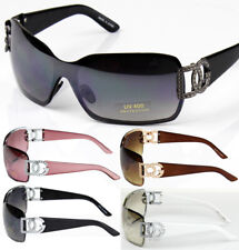 DG Eyewear Womens Shield Wrap Around Sunglasses Fashion Designer One Lens Shades