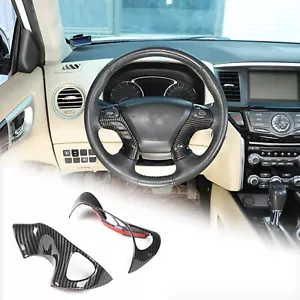 ABS Carbon Car Steering Wheel Button Cover Trim For Nissan Pathfinder 2013-2018 - Picture 1 of 12