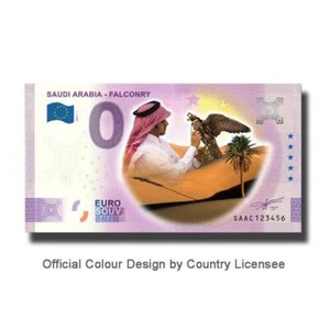 Billet Euro Souvenir SAAC 2021-1 Saudi Arabia Falconry Couleur Colour - Imagen 1 de 2