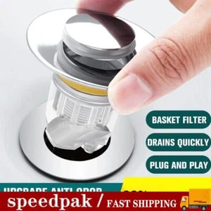 Universal Wash Basin Core Bounce Drain Filter up Bathroom Sink Plug New F0 - Picture 1 of 12