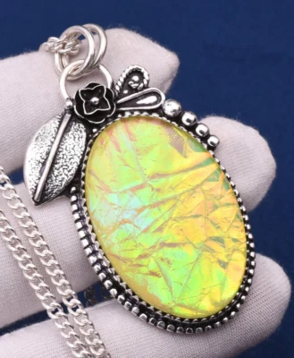 Triplets Fire Opal Gemstone Handmade 925 Sterling Silver Jewelry Pendant 1.81" - Image 1 of 4