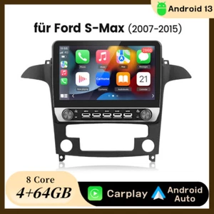 Carplay Android 13 Autoradio GPS Navi WIFI SWC 4+64GB Für Ford S-Max 2007-2015 - Bild 1 von 21