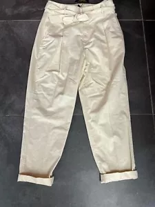 Ralph Lauren Lauren ladies Cropped trousers Cream Size 14branc New With Tag - Picture 1 of 6
