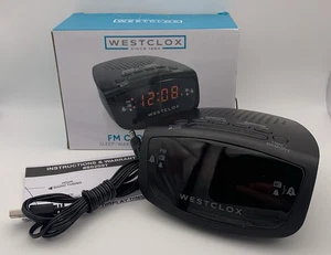 WESTCLOX Digital FM Radio Clock Dual Alarm Red LED Display Open Box Tested - Picture 1 of 13