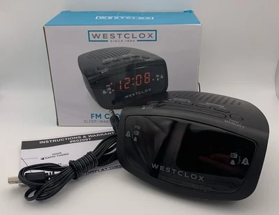 WESTCLOX Digital Radio FM Reloj Doble Alarma Rojo Pantalla LED Caja Abierta Probado Foto 1 de 4