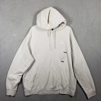Nike Hoodie Mens XL Tall Light Gray Club Fleece Pullover Sweatshirt Logo - Image 1 of 4