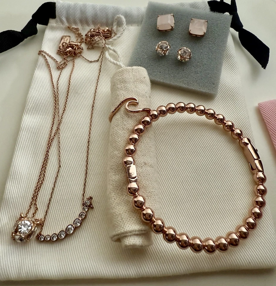 Kate Spade New York Rose Gold Jewelry Set, Necklace Earrings Braclet Set - Image 1 of 4