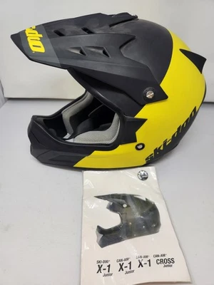 NWT Ski-Doo X1 Junior XSmall Snowmobile Helmet Sunburst Yellow DOT - Image 1 of 4