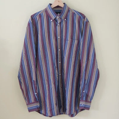 Paul & Shark Yachting Shirt Mens 42/16 Multicolor Stripes LS Collar Cotton FLAW — 第 1/4 张图片