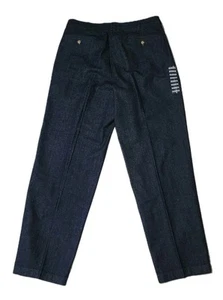 New Pleated Denim Jeans Casual Mens 36 × 30 Cotton Poly Dark Wash Relaxed - Picture 1 of 11