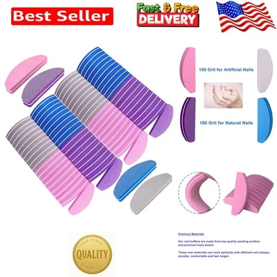 Juego de 80 tampones de uñas de doble cara para uñas acrílicas y naturales - Multicolor Foto 1 de 4