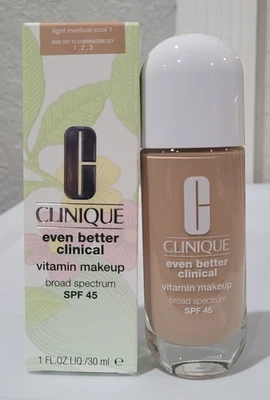 CLINIQUE Even Better Clinical Vitamin Makeup SPF 45 - LIGHT MEDIUM COOL 1 - NEW  - Image 1 of 4