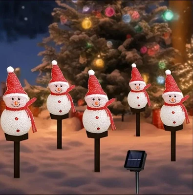 SUNSHINE SMILE LUCI NATALIZIE CON PANNELLO SOLARE SET DI 5 LUCI GIARDINO ARREDO ESTERNO NATALE