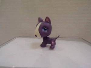 Littlest Pet Shop~#2448~Bull Terrier~Puppy Dog~Purple Cream~Blue Dot Eyes - Picture 1 of 3