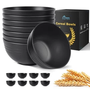Unbreakable Wheat Straw Cereal Bowls - Microwave & Dishwasher Safe Soup and S... - Picture 1 of 7