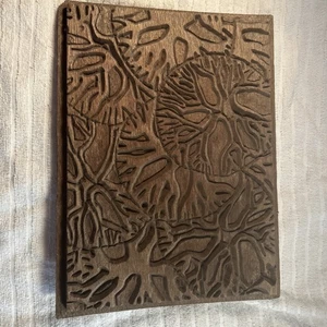 antique hand carved wooden panel 14" x 10 1/2" - Picture 1 of 6