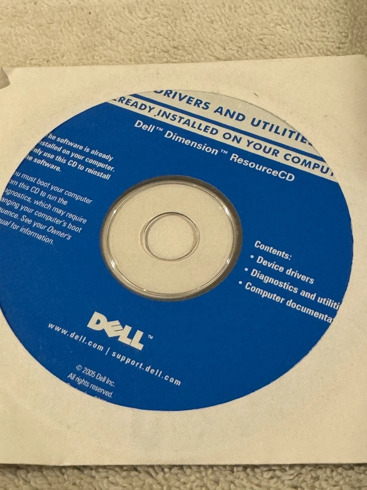 Dell Drivers & Utilities Dell Dimension Resource CD - CD ONLY VERY GOOD CONDITIO - Image 1 of 1