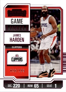 Boleto de juego Panini Contenders 2023-24 rosa James Harden 098/199 Los Ángeles - Imagen 1 de 2