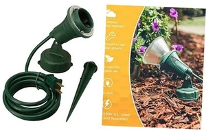  Outdoor Floodlight Fixture With Stake (6-Feet cord; 120V; Green)  - Picture 1 of 3