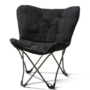 Silla Plegable Mainstays Micro Gamuza Tela Mariposa, Negra, Nueva - Imagen 1 de 6