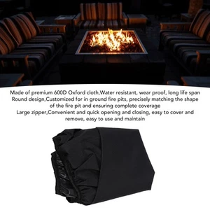 Fire Pit Cover Built In Fire Pit Cover 600D Oxford Cloth For Garden - Picture 1 of 22