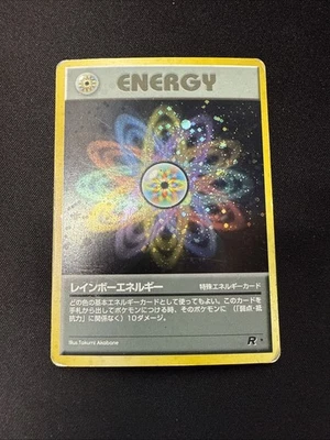 Rainbow Energy Pokemon Card Japanese Game Nintendo Rare Holo Team Rocket - Image 1 of 2