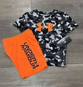 NWT boys Under Armour 2 pc shirt/shorts set size 4 - Picture 1 of 1