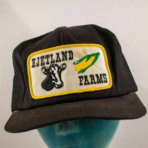Jetland Farms Vintage Mesh Trucker Mütze Aufnäher schwarz - Rinder, Mais - Made USA - Bild 1 von 8