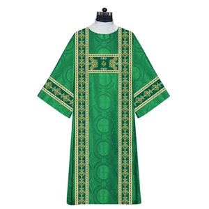 Deacon Dalmatics Adorned with IHS Motif and Elegant Colored Trims - Picture 1 of 16