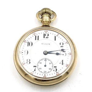 Antique Elgin 23J Open Face Pocket Watch 18s Grade 214 Model 8 #WB1936-3 - Picture 1 of 7