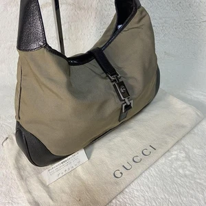Gucci Jackie One Shoulder Bag beige/dark brown used with dust bag & card - Picture 1 of 19