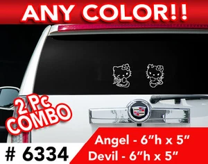 2PCs HELLO KITTY DEVIL & ANGEL DECAL STICKER 6"h x5"w - Picture 1 of 2
