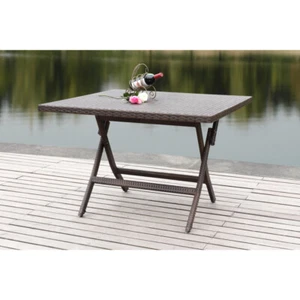 SAFAVIEH Outdoor Collection Samana Square Folding Table | Brown | - Picture 1 of 5