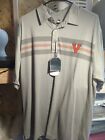 Virginia Cavaliers Crable NCAA Men's Large size Yarn Dyed Stripe Polo Shirt