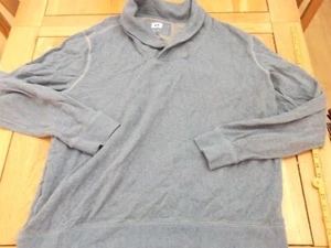 JOSEPH ABBOUD Strickpullover Herren XL blau Wasserfallausschnitt Baumwolle - Bild 1 von 9