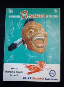 1963 MILWAUKEE BRAVES Program Scorecard   vs. New York Mets (Aaron & Matthews) - Picture 1 of 5